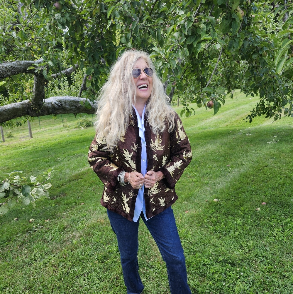 Vintage Chinese Silk & Faux Fur Reversible Jacket Ex Cond & Pro Clean, Sm, $105